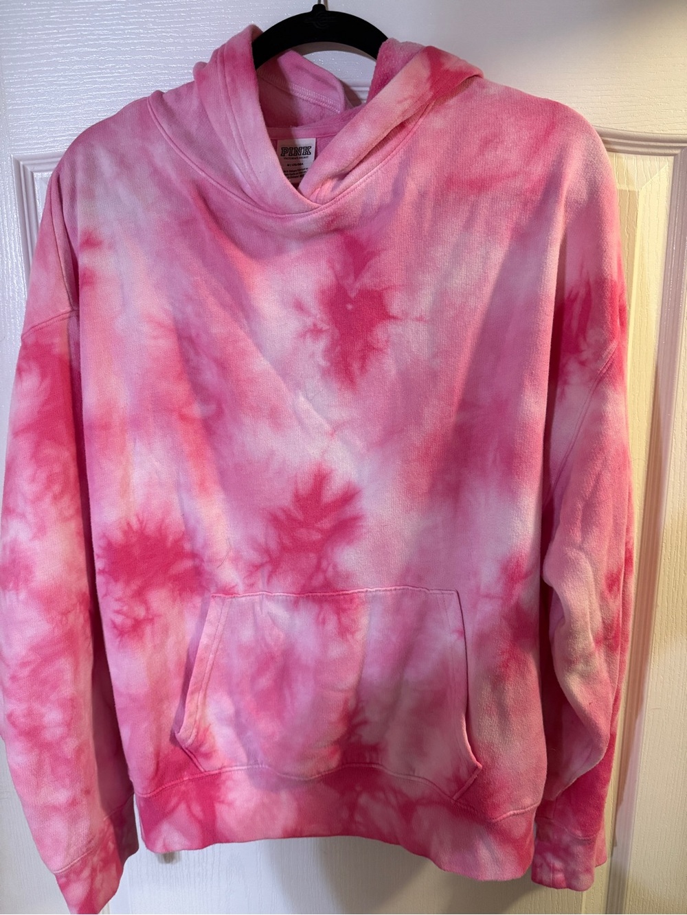 PINK Victoria's Secret Pink & White Tie-Dye Hoodie